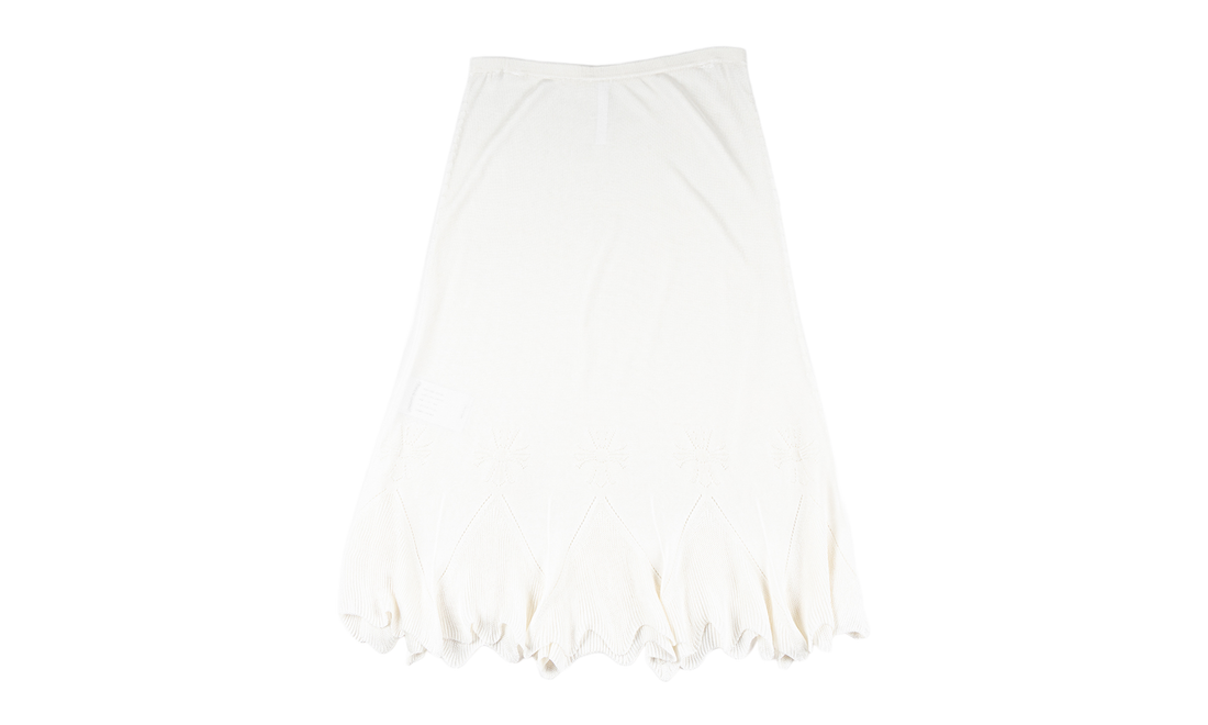 Frankie B Stark Sheer Jacquard Skirt "White" CHRM1503