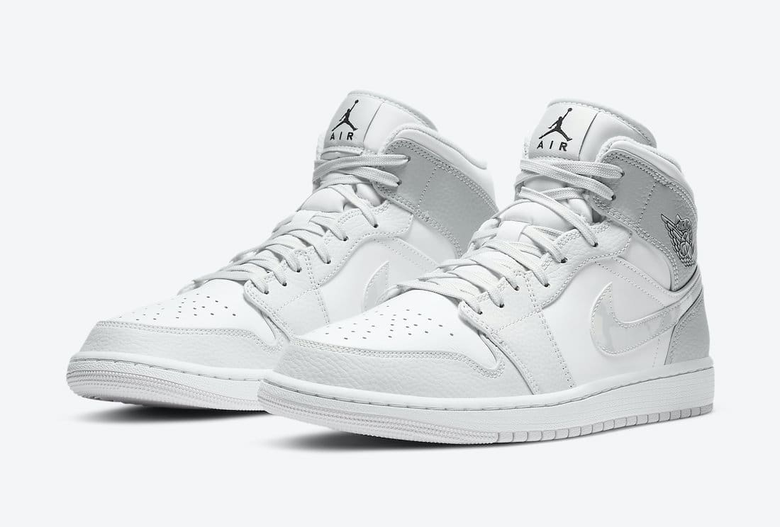 Jordan 1 Retro Mid White Grey Camo