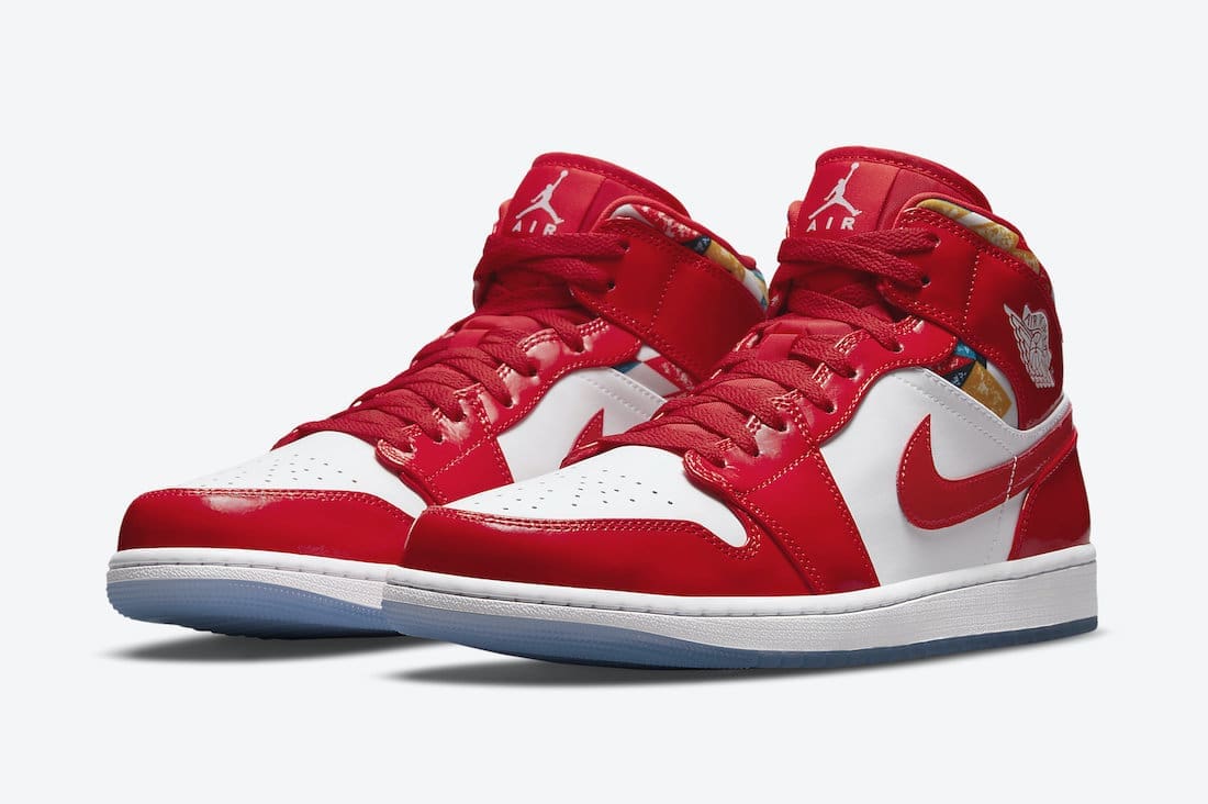 Jordan 1 Retro Mid SE Barcelona Sweater Red Patent Secondary image