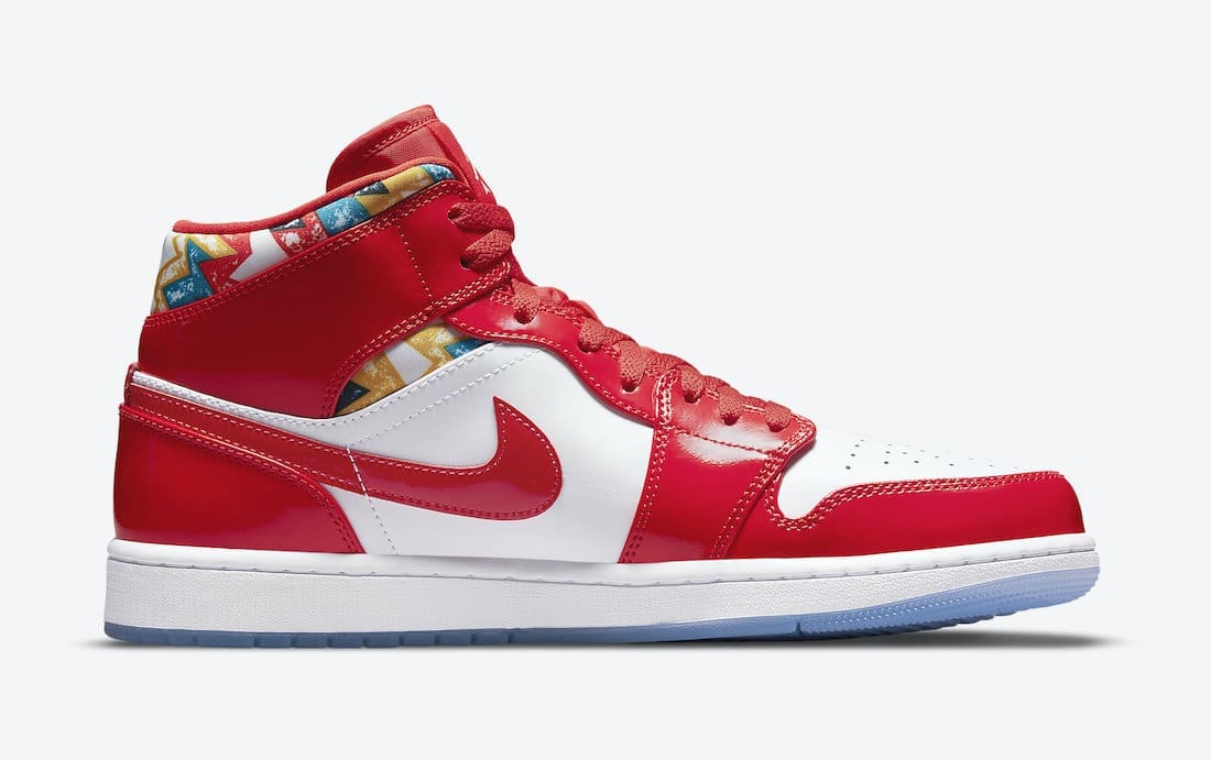 Jordan 1 Retro Mid SE Barcelona Sweater Red Patent