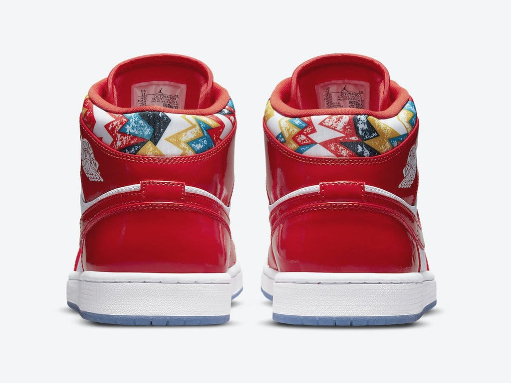 Jordan 1 Retro Mid SE Barcelona Sweater Red Patent