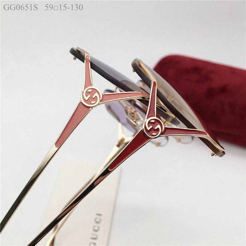 GUCCI 0651S Square 60mm Aviator Sunglasses ✨