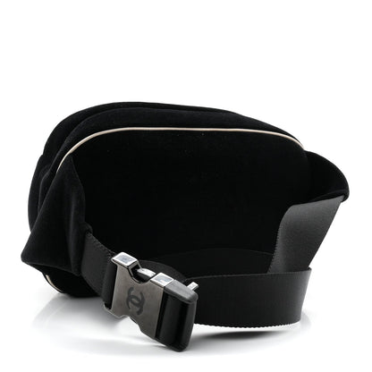 Velvet Quilted Coco Neige Waist Bag Black