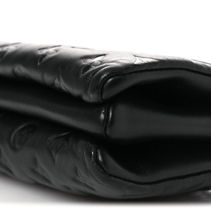 Lambskin Embossed Monogram Coussin PM Black