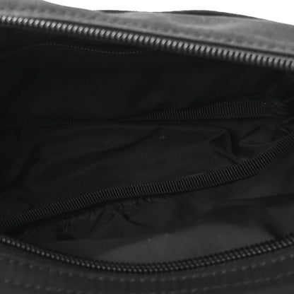 Recycled Sport Nylon Logo Embroidered Wheel Sling Bag Black White