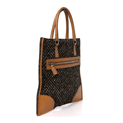 Stuoia Tweed Cinghiale Tote Marrone