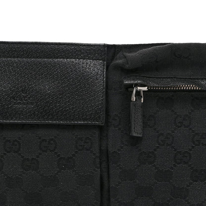 GG Monogram Double Pocket Belt Bag Black