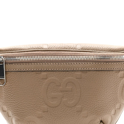 Piuma Calfskin Jumbo GG Embossed Small Belt Bag Good Taupe