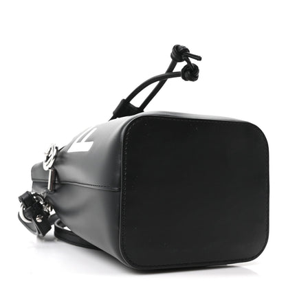 Vitello King F is Fendi Logo Embossed Mini Mon Tresor Bucket Bag Black