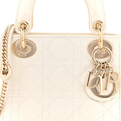 Lambskin Cannage Mini Lady Dior Latte