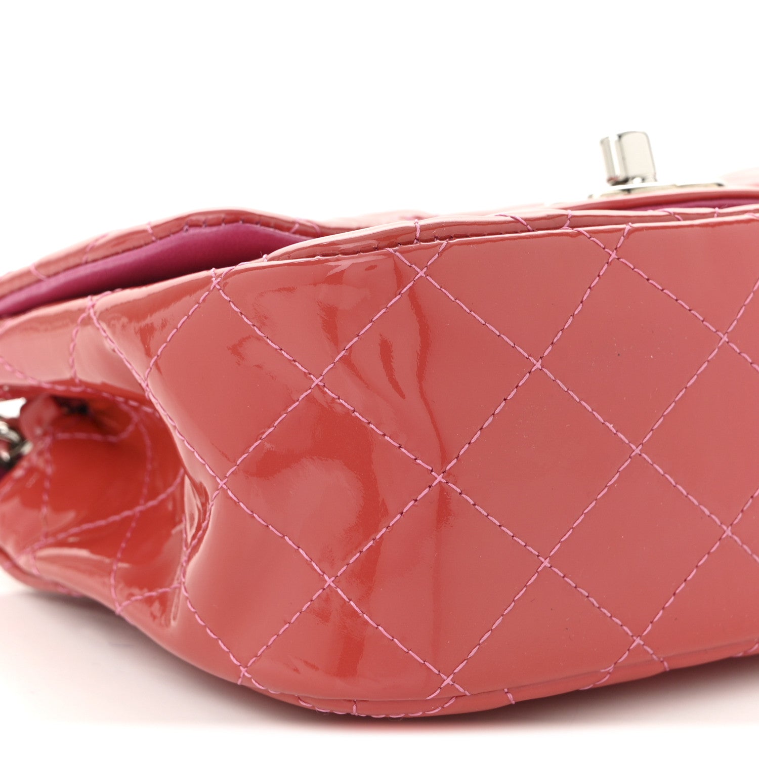 Patent Quilted Mini Square Flap Pink