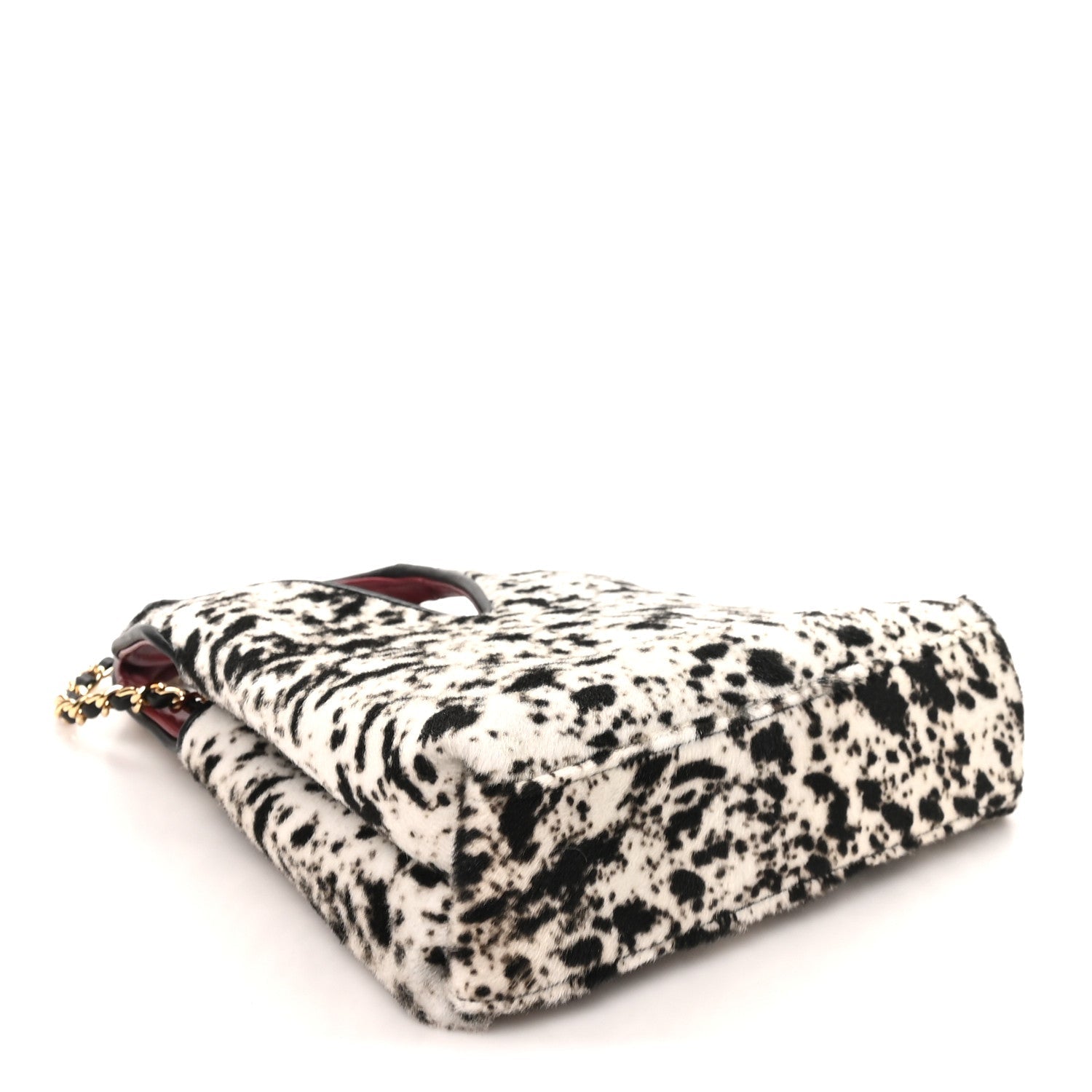 Pony Hair Printed Chic Lady Small Shopping Tote White Black