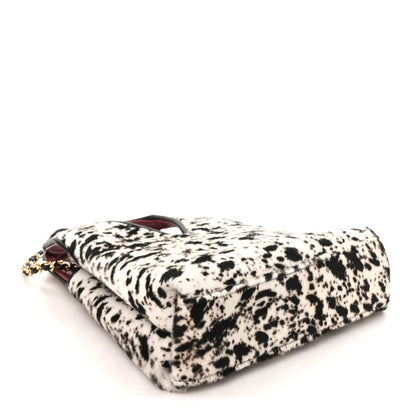 Pony Hair Printed Chic Lady Small Shopping Tote White Black