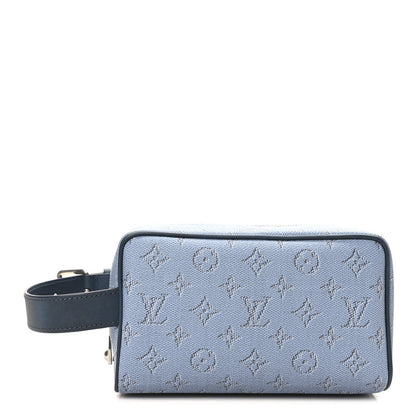 Monogram Heritage Locker Dopp Kit Toilet Pouch Blue