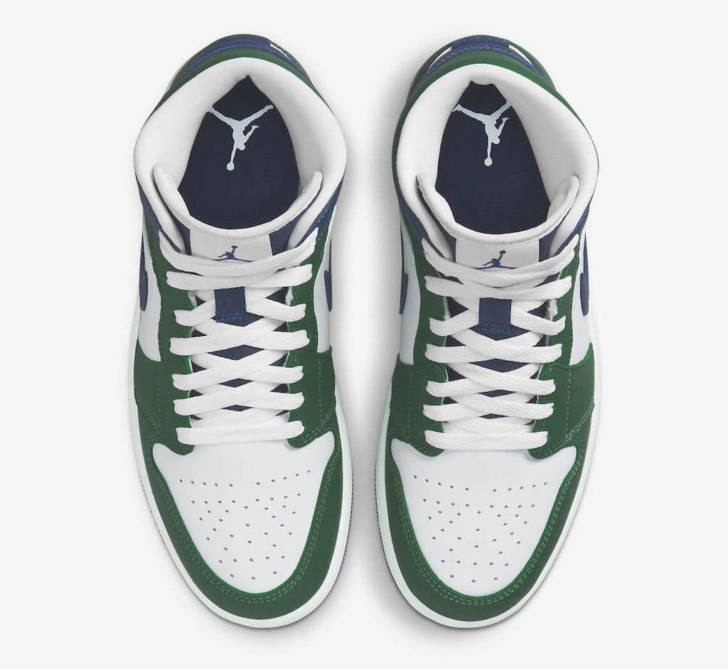 Jordan 1 Mid Mixes Navy and Green