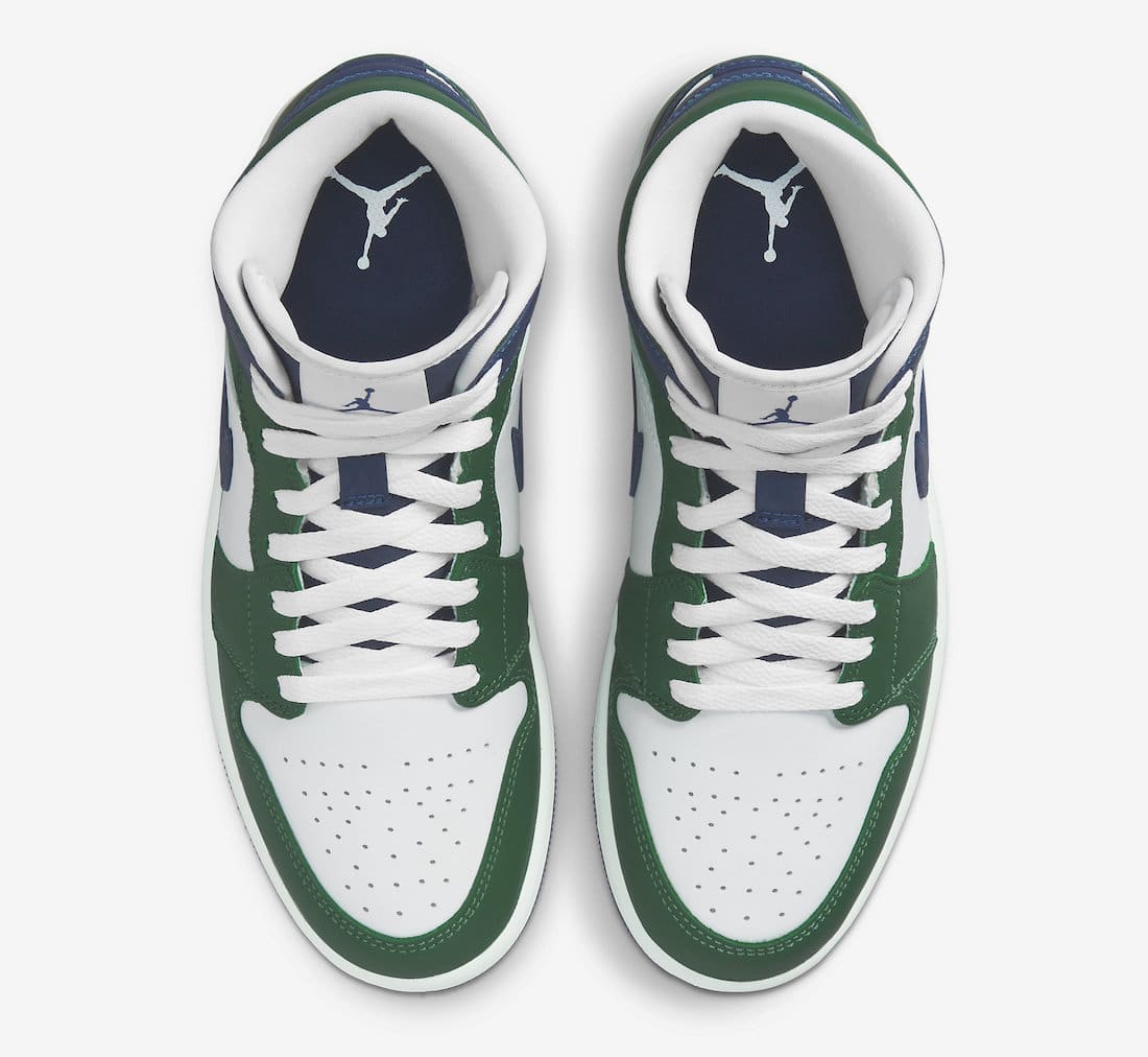 Jordan 1 Mid Mixes Navy and Green