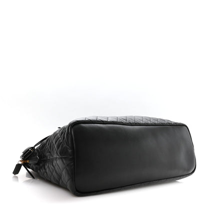Calfskin Quilted ES Giant Travel Bag Black