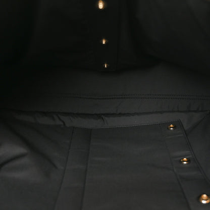 Shiny Grained Calfskin Quilted Travel Bowling Bag Black