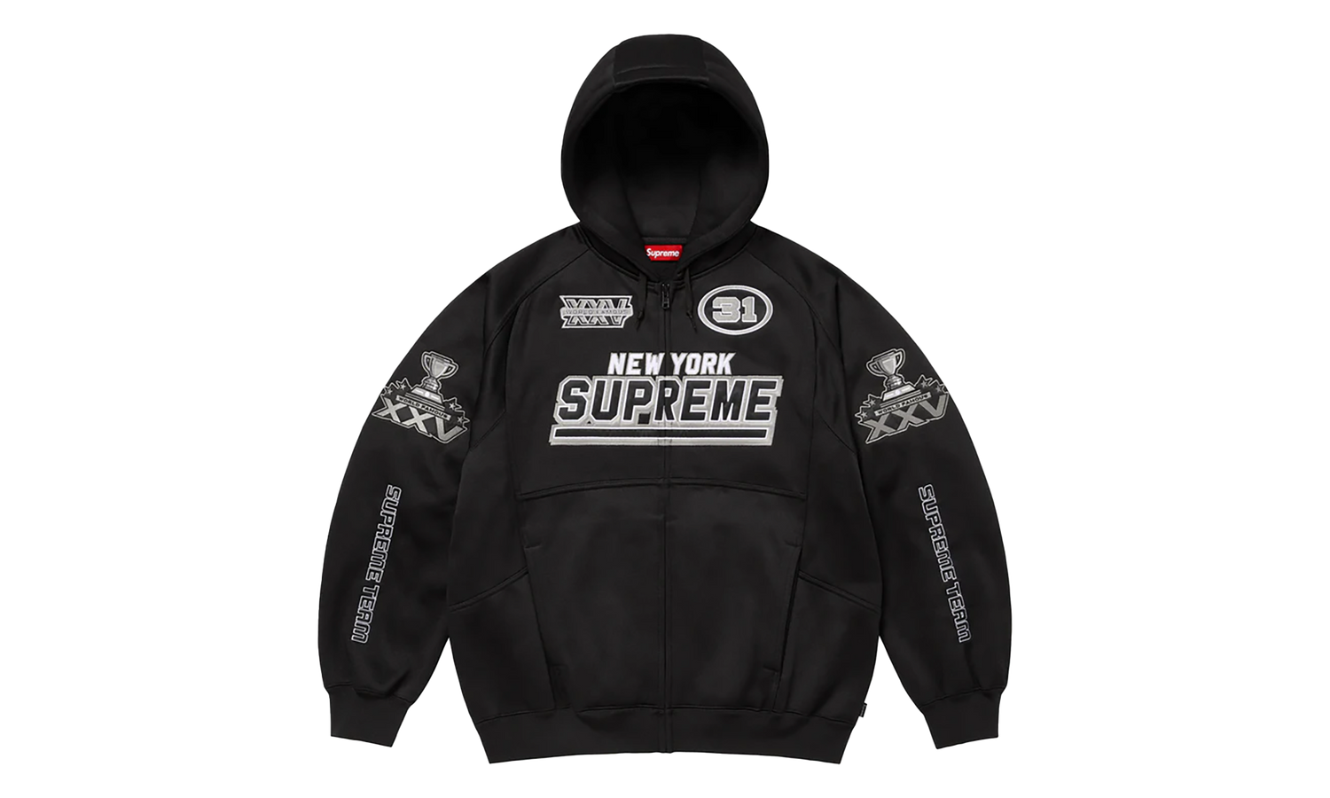 Football Zip Up Hooded Sweatshirt "FW25 - Black" SU26736
