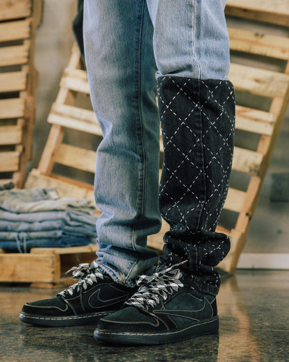 COMMONS REVERSE LEG HAND STITCHED DENIM BLUE (R44)