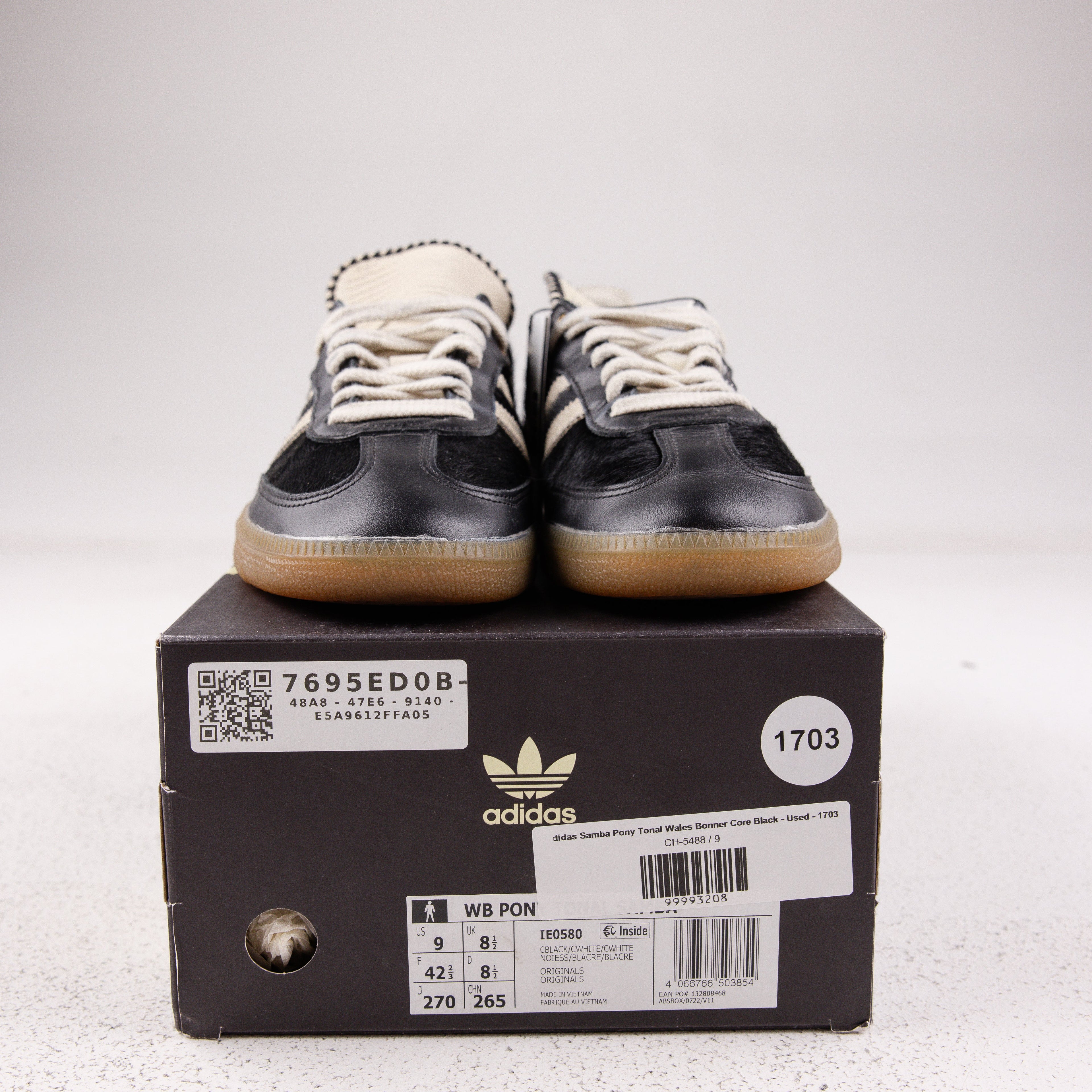 adidas Samba Pony Tonal Wales Bonner Core Black - Used - 1703