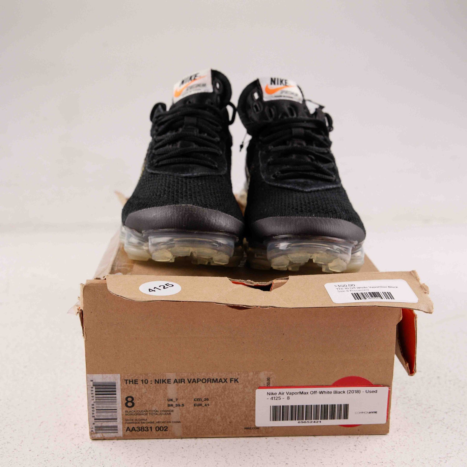 Nike Air VaporMax Off-White Black (2018) - Used  - 4125