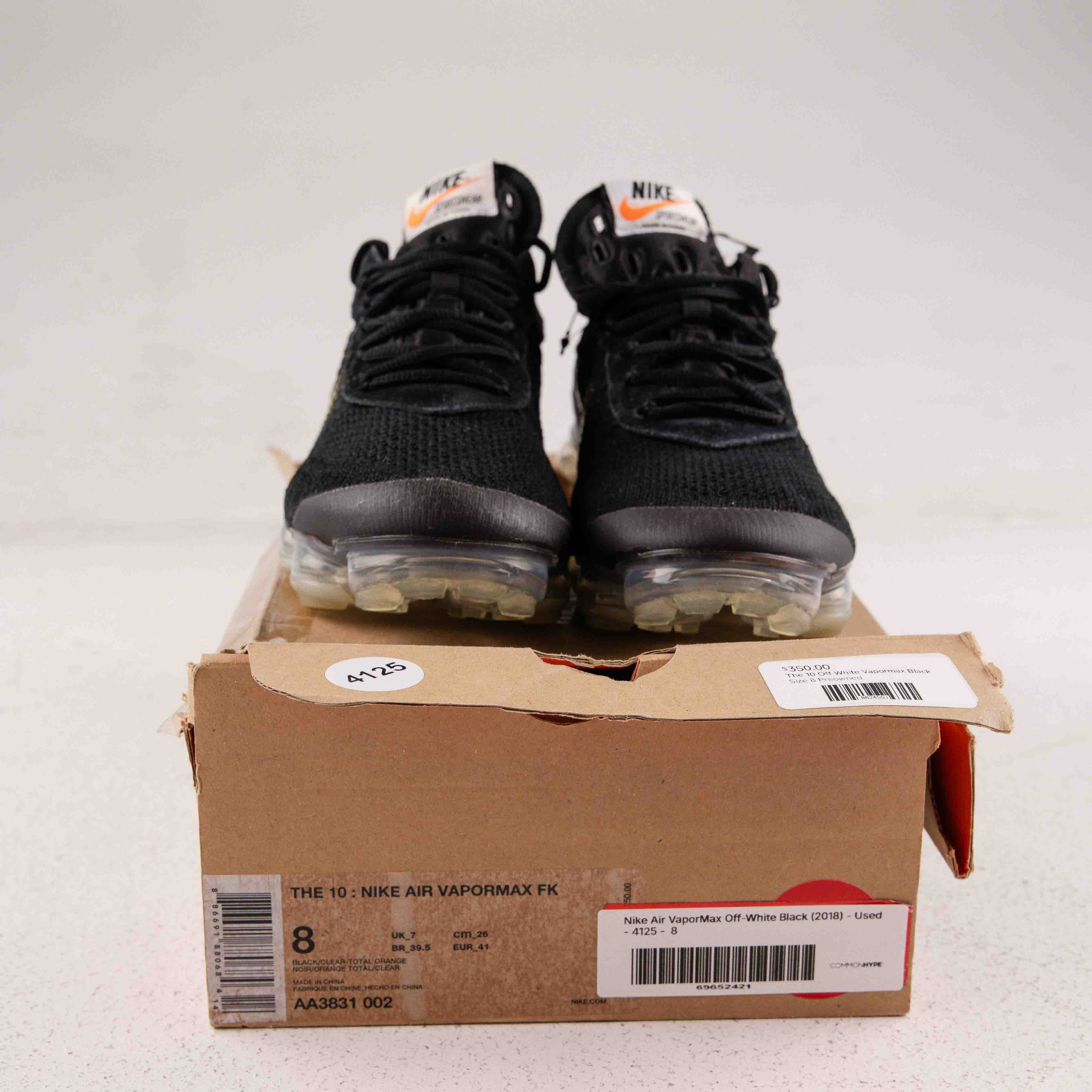 Nike Air VaporMax Off-White Black (2018) - Used  - 4125