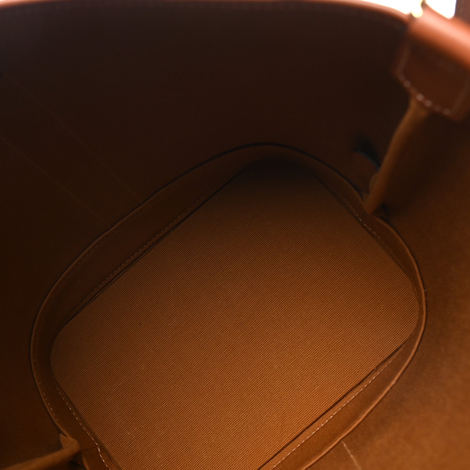 Triomphe Canvas Calfskin Small Bucket Bag Tan