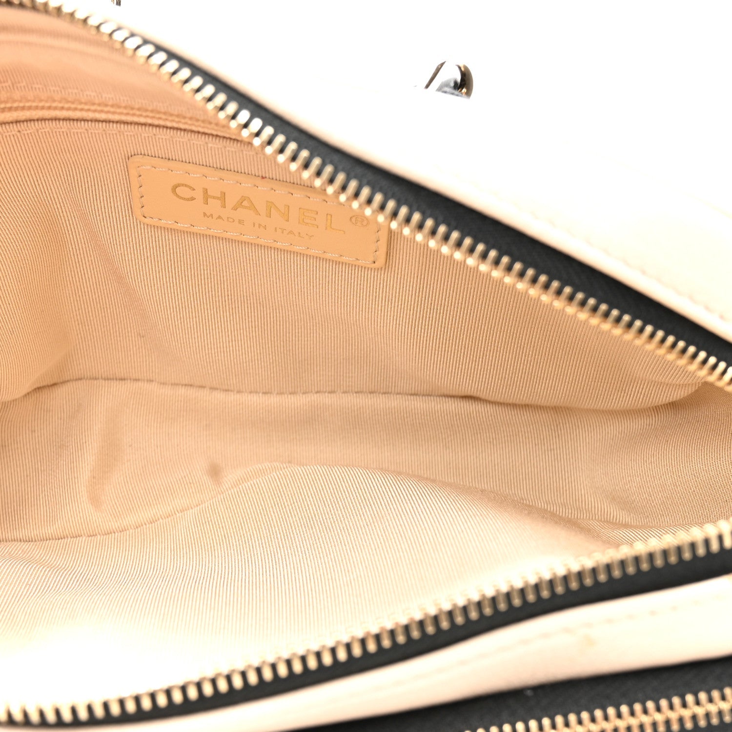 Goatskin Quilted Waist Bag Beige White Black