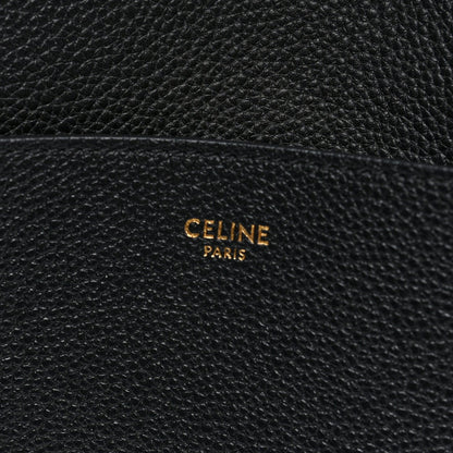 Soft Grained Calfskin Sangle Bucket Bag Black