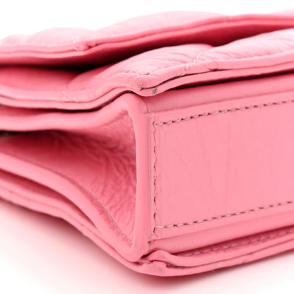 Crushed Calfskin Quilted XS Crush Chain Bag Sweet Pink