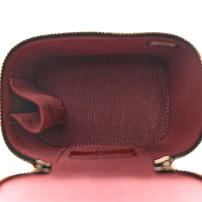 Calfskin Quilted Mini Perfect Fit Vanity Case With Chain Black
