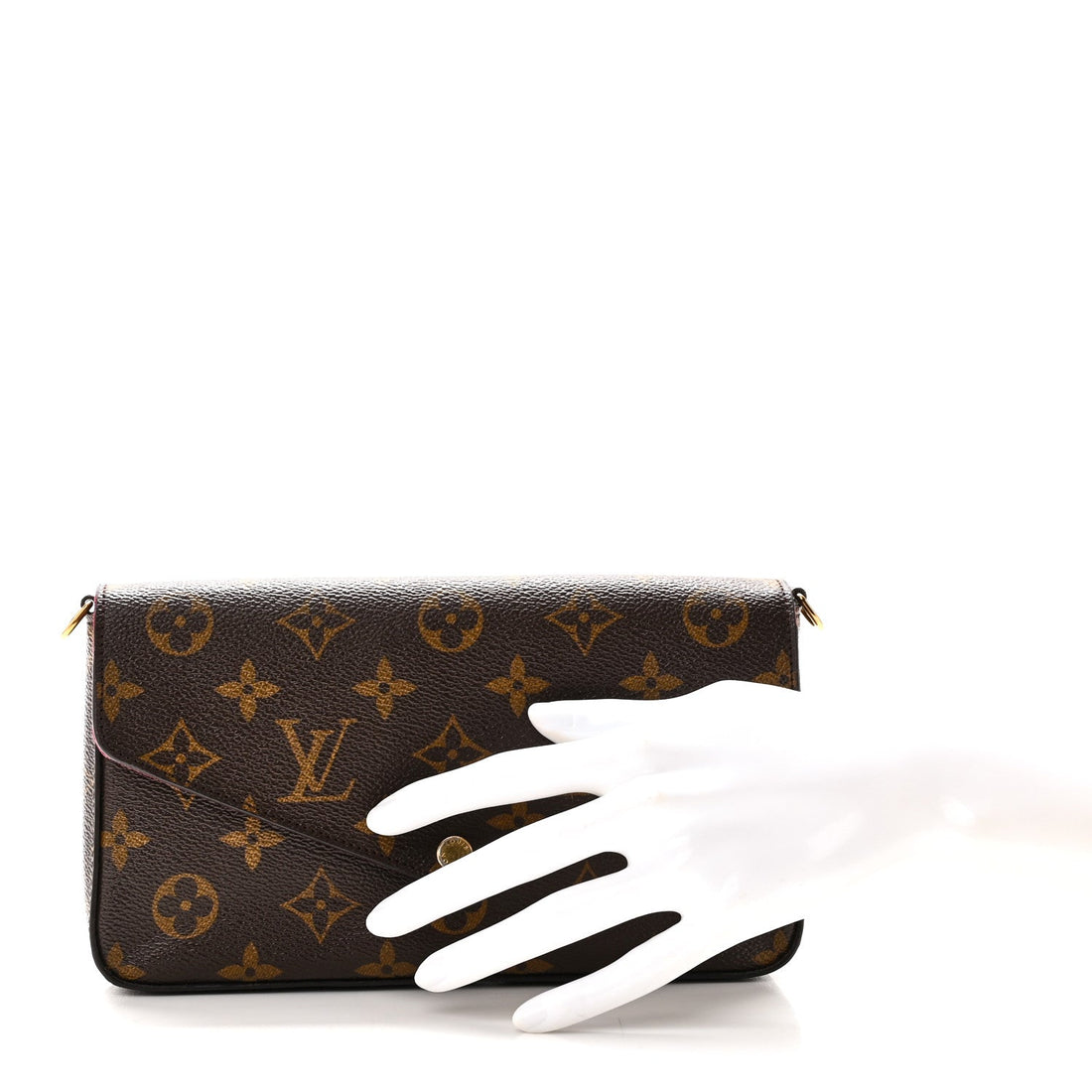 Monogram Pochette Felicie Chain Wallet Fuchsia