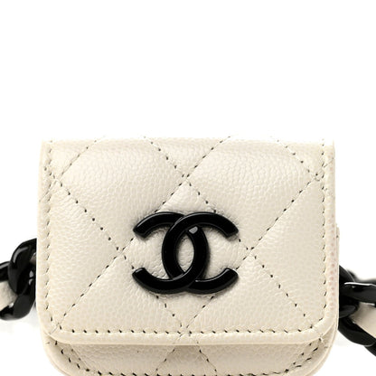 Caviar Quilted My Everything Airpods Pro Holder Belt White