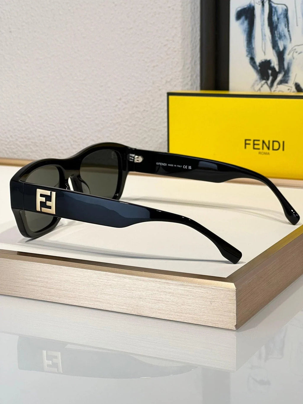 FENDI Men's FF Logo Rectangle Sunglasses✨