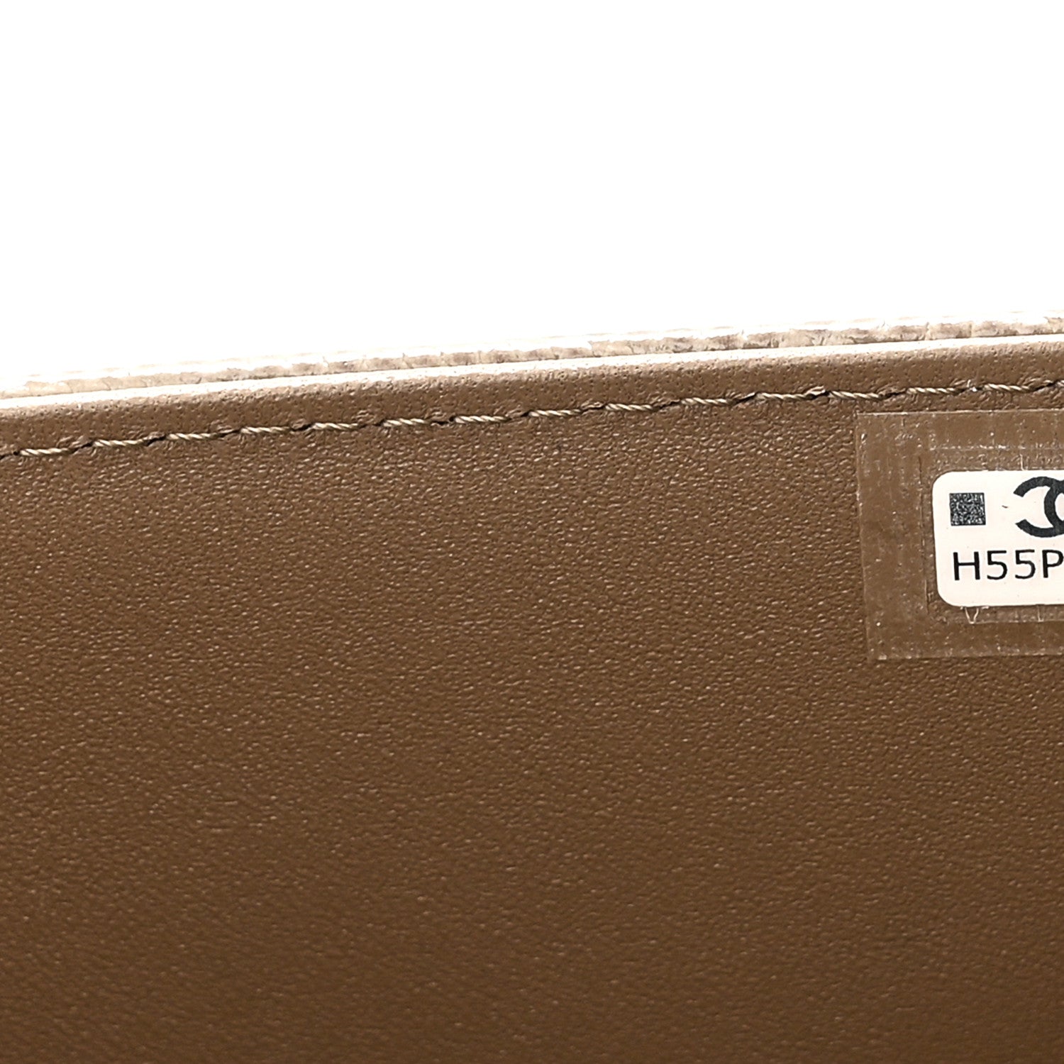 Calfskin Lizard Embossed Top Handle Long Clutch With Chain Dark Khaki