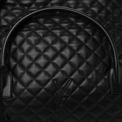 Calfskin Quilted ES Giant Travel Bag Black