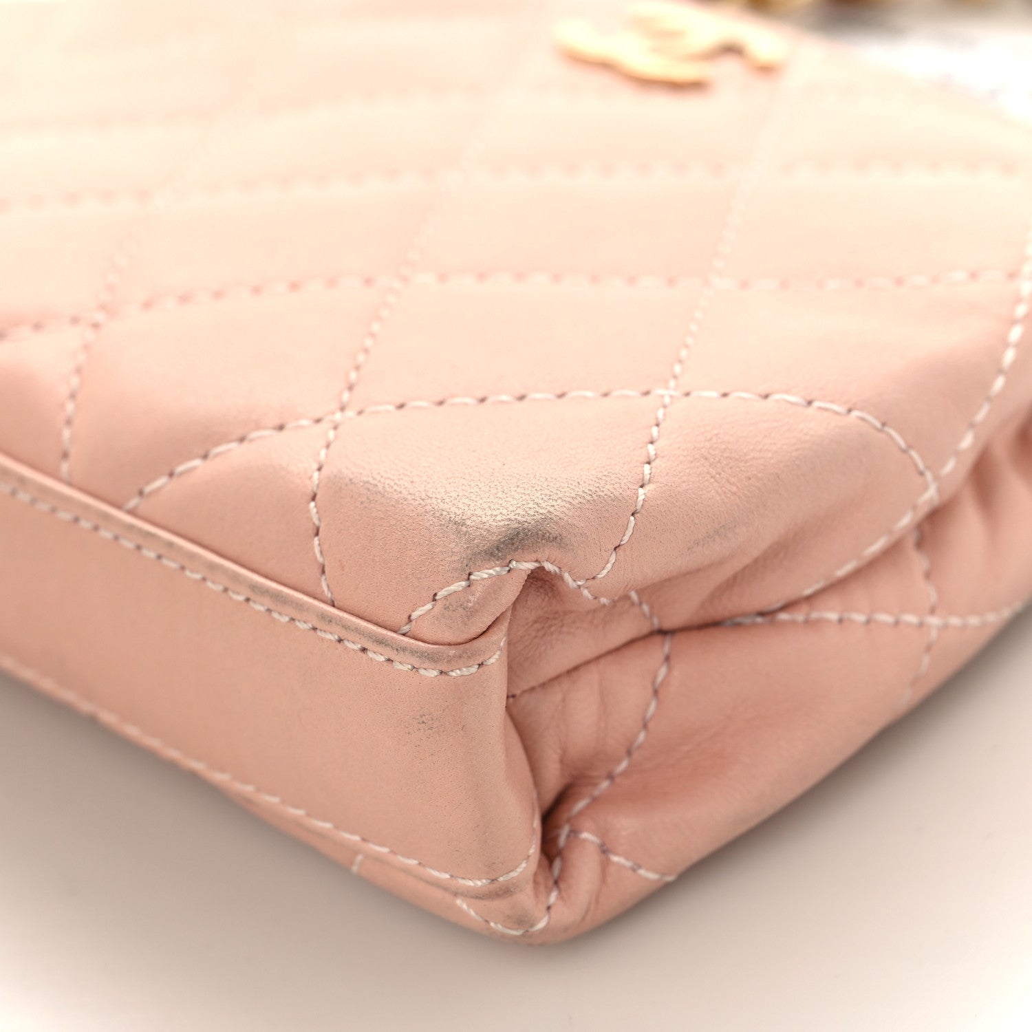 Lambskin Quilted Mini Evening Bag Pink
