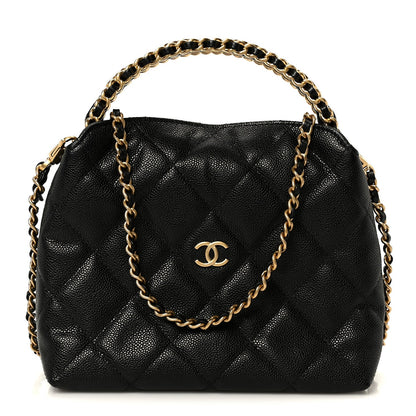 Caviar Quilted Chanel Way Clutch With Chain Black