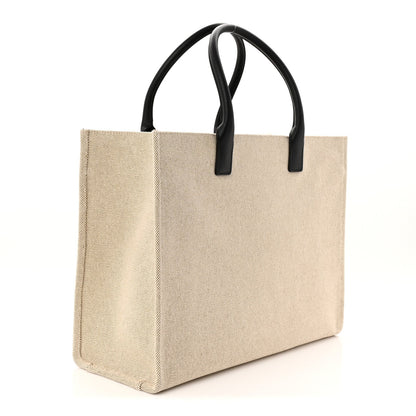 Canvas Calfskin Large La Medusa Tote Bag Beige