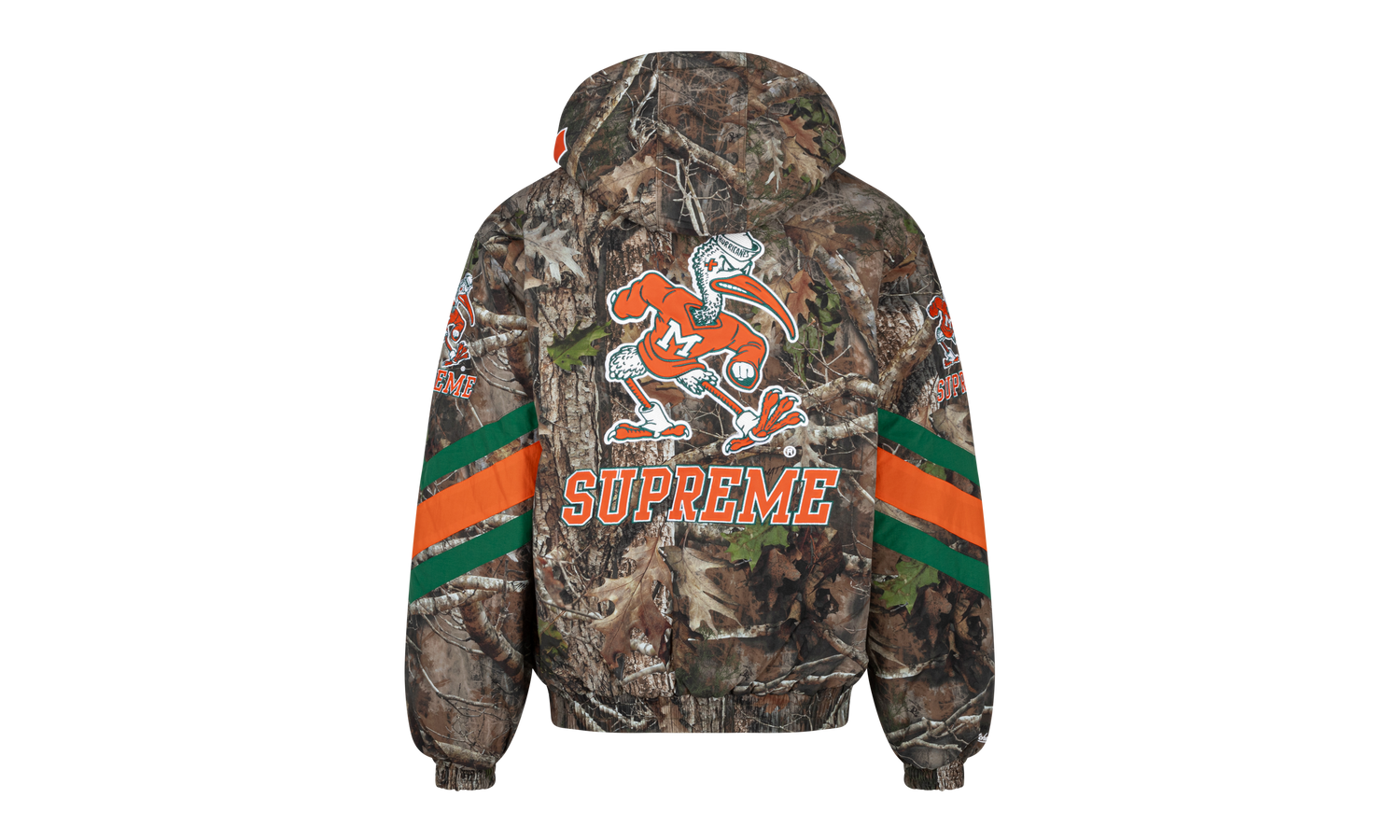 Mitchell &amp; Ness® NCAA Hooded Stadium Jacket "University of Miami" SU790