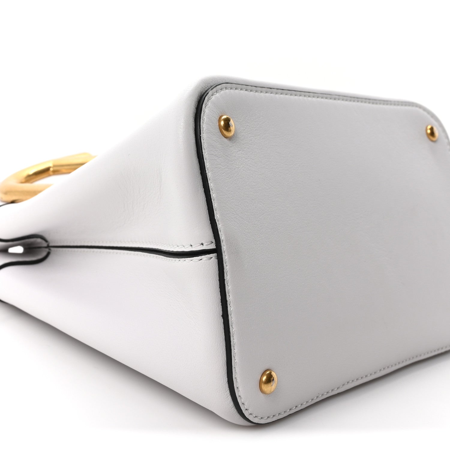 Nappa Mini Vlogo Bucket Bag White
