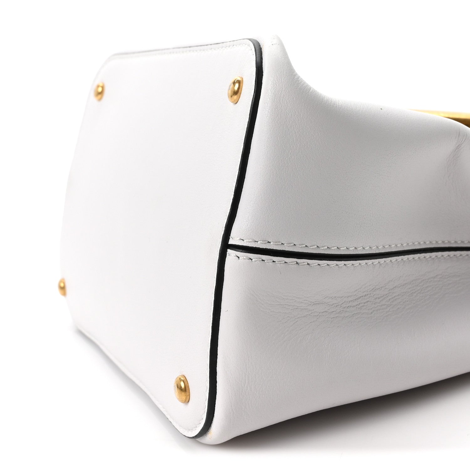 Nappa Mini Vlogo Bucket Bag White