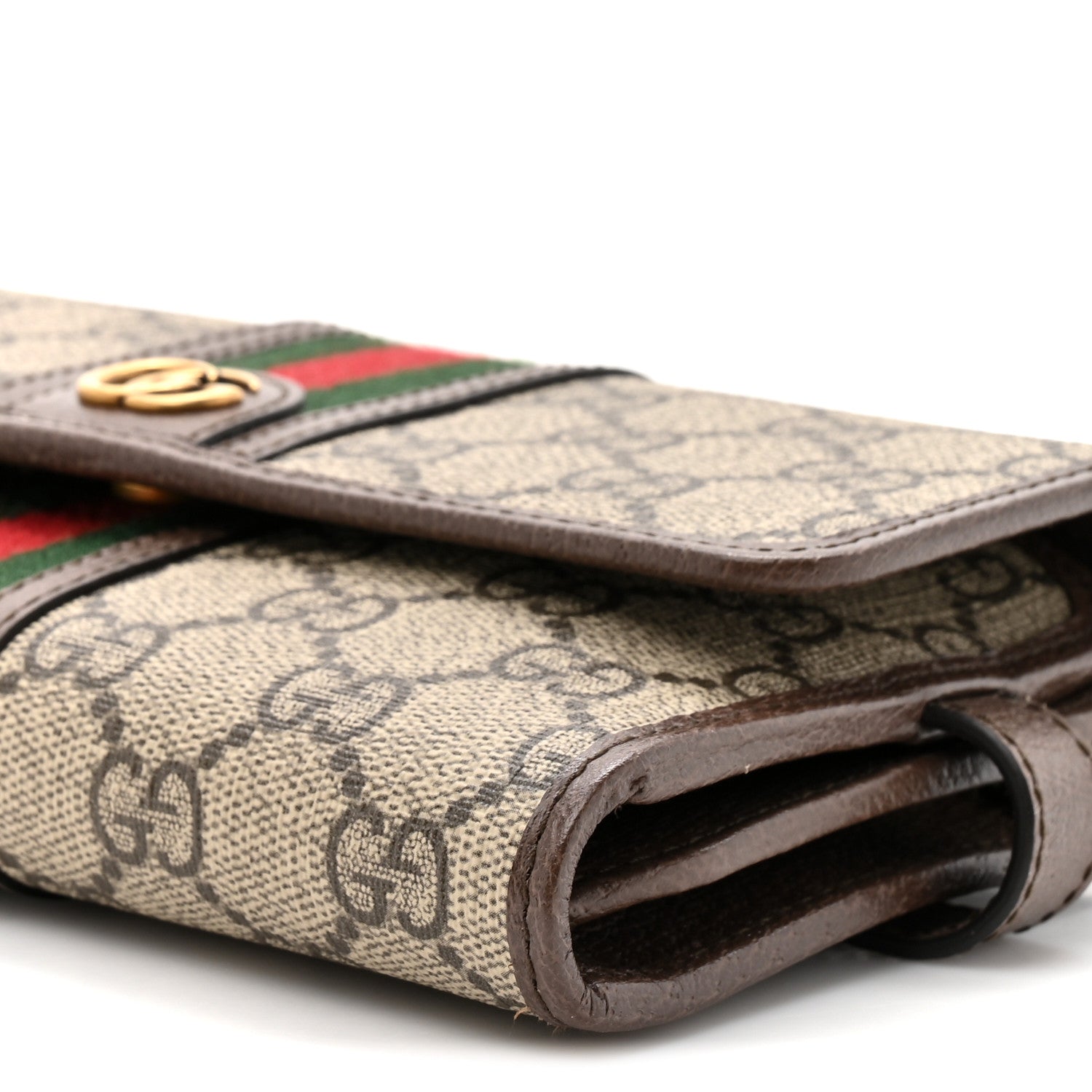 GG Supreme Monogram Web Ophidia Crossbody Wallet Beige Ebony New Acero