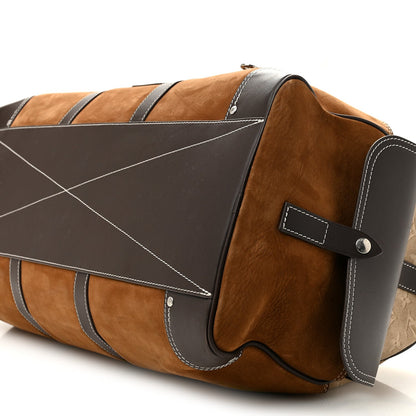 X NIGO Suede Monogram Keepall Bandouliere 50 Tan