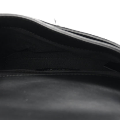 Calfskin Quilted CC Uniform Flap Belt Bag Black