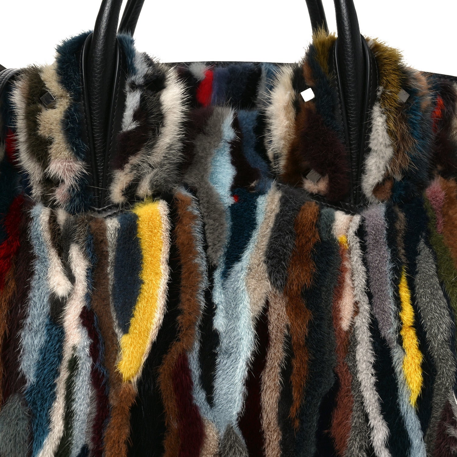 Calfskin Patchwork Calf Hair Large Eloise Tote Black Multicolor