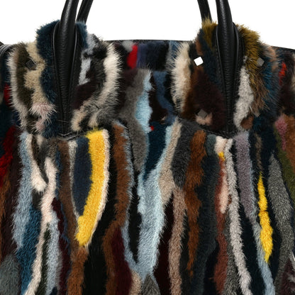 Calfskin Patchwork Calf Hair Large Eloise Tote Black Multicolor