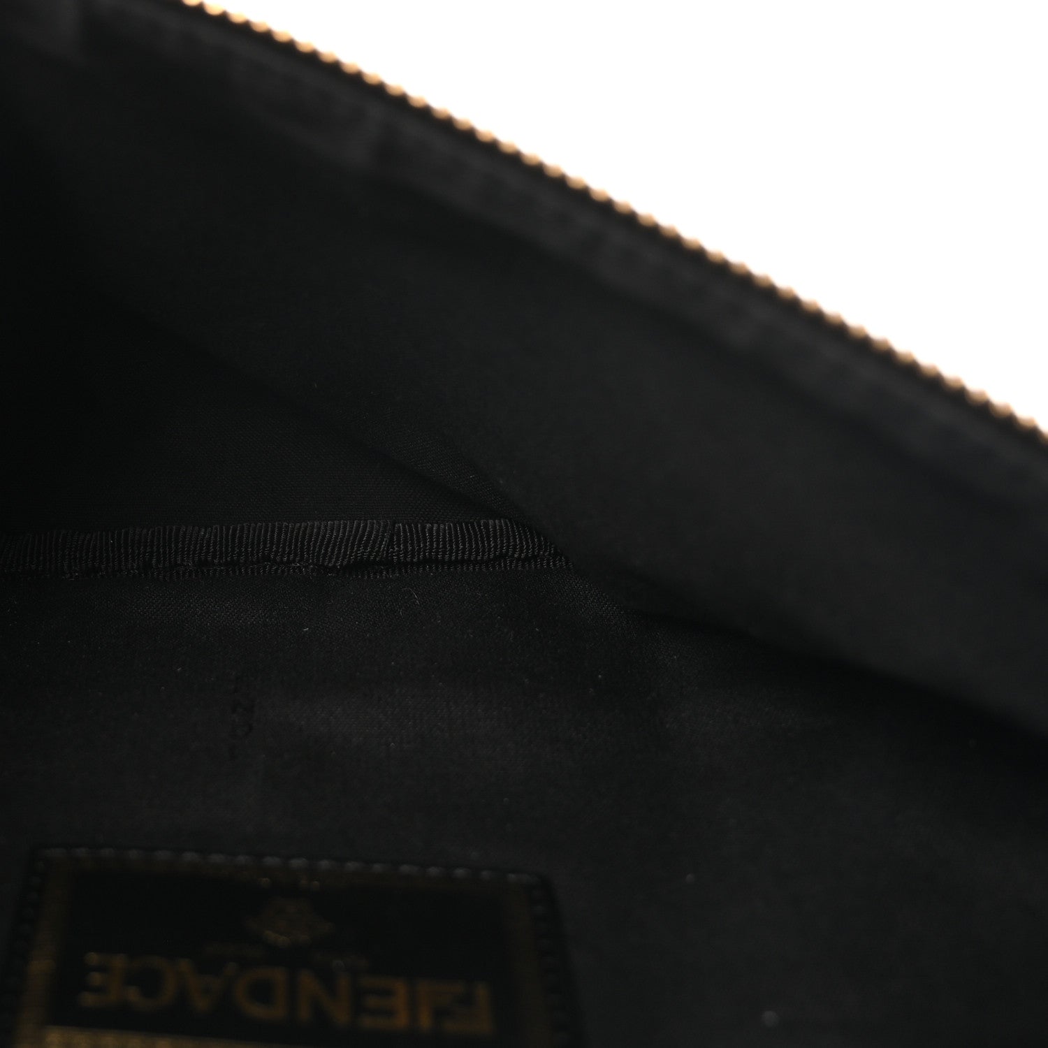 X VERSACE Nylon Cuoio Romano Fendace FF Baroque Belt Bag Black Gold