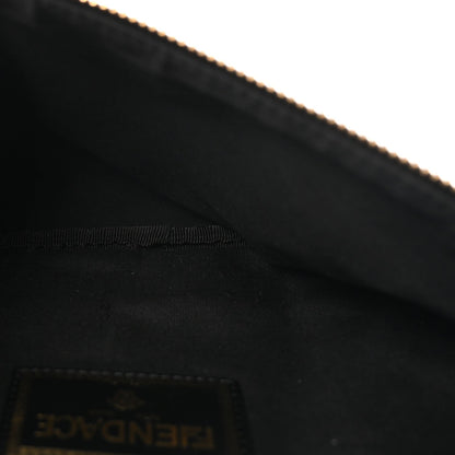 X VERSACE Nylon Cuoio Romano Fendace FF Baroque Belt Bag Black Gold